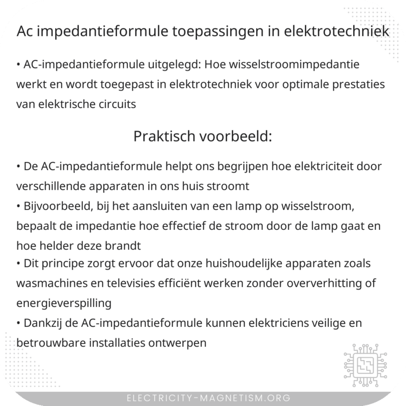 AC-impedantieformule | Toepassingen in Elektrotechniek