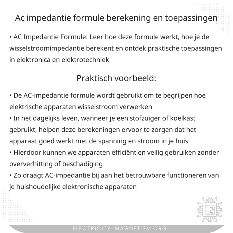 AC Impedantie Formule | Berekening en Toepassingen