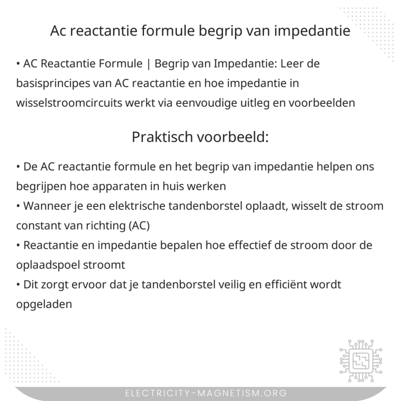 AC Reactantie Formule | Begrip van Impedantie