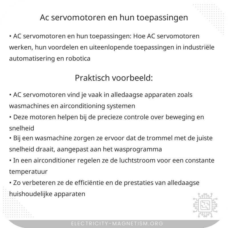 AC Servomotoren en Hun Toepassingen