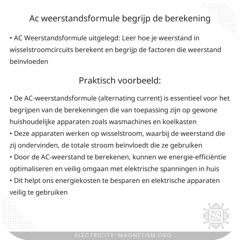 AC Weerstandsformule | Begrijp de Berekening