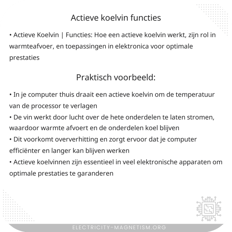 Actieve Koelvin | Functies