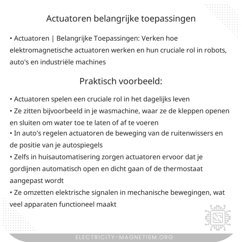 Actuatoren | Belangrijke Toepassingen