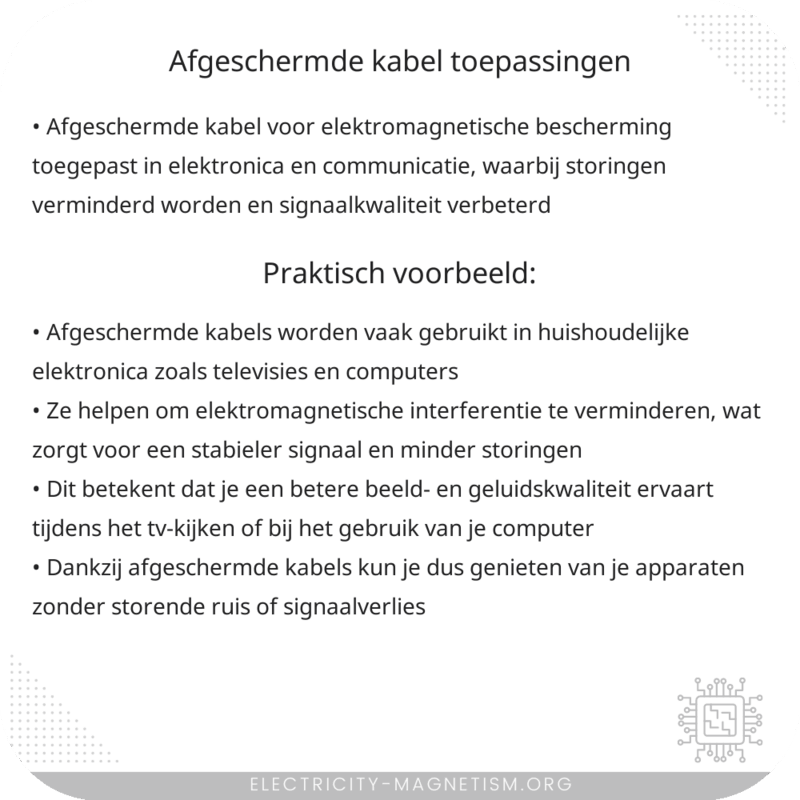 Afgeschermde Kabel | Toepassingen