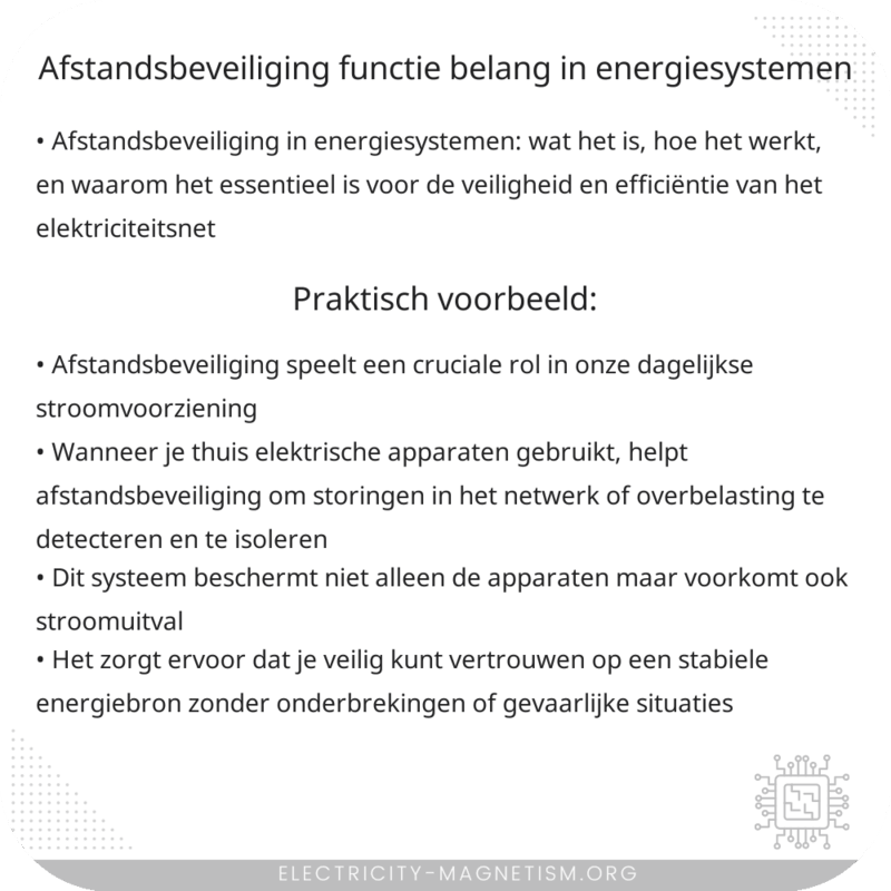 Afstandsbeveiliging | Functie & Belang in Energiesystemen