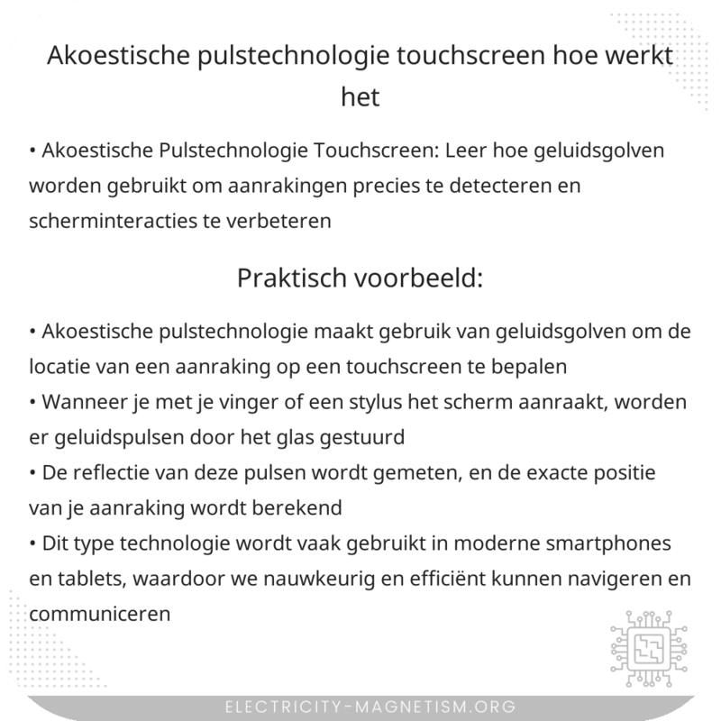 Akoestische Pulstechnologie Touchscreen | Hoe Werkt Het