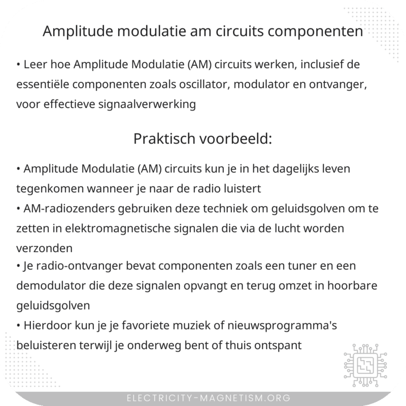 Amplitude Modulatie (AM) Circuits | Componenten