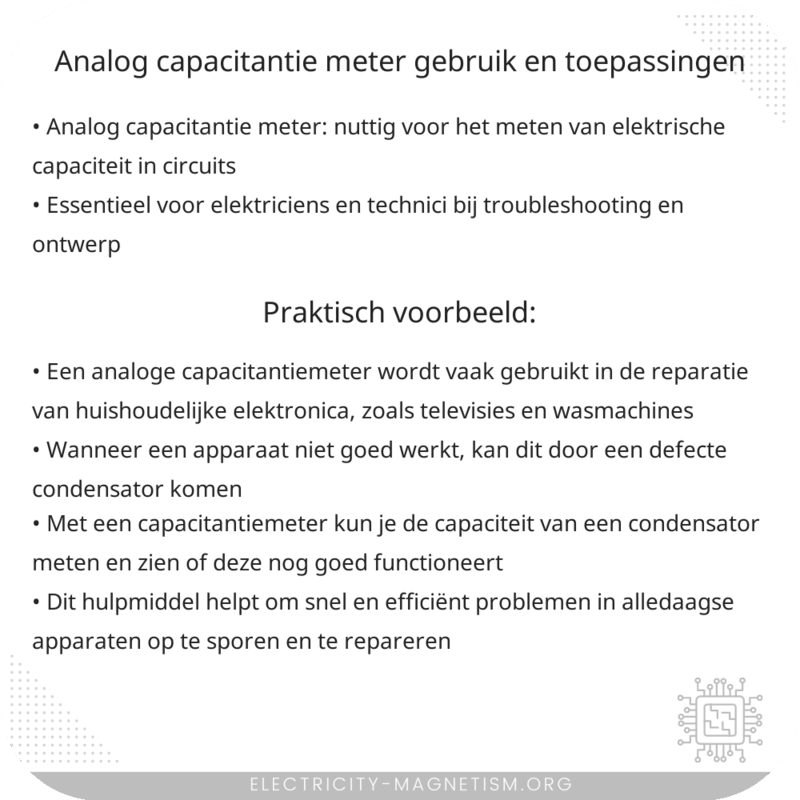 Analog Capacitantie Meter | Gebruik en Toepassingen