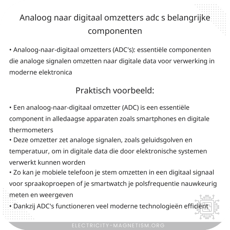 Analoog-naar-digitaal omzetters (ADC's) | Belangrijke componenten