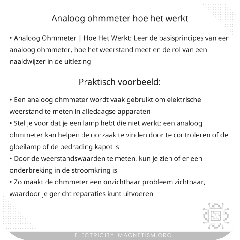 Analoog Ohmmeter | Hoe Het Werkt