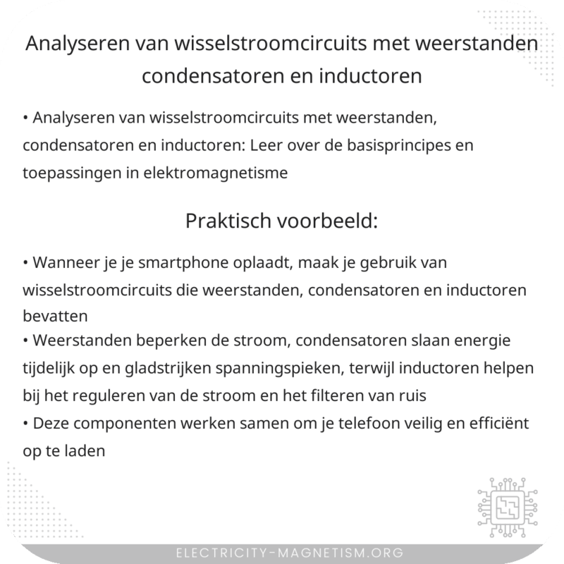 Analyseren van wisselstroomcircuits met weerstanden, condensatoren en inductoren