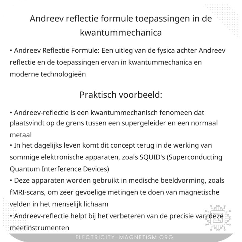 Andreev Reflectie Formule | Toepassingen in de Kwantummechanica