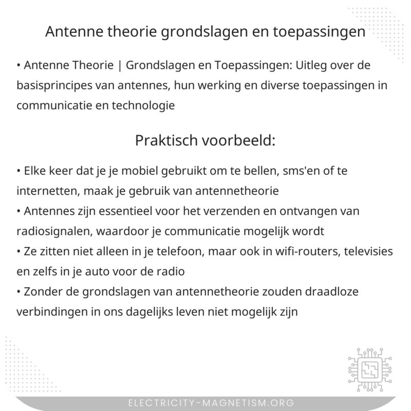 Antenne Theorie | Grondslagen en Toepassingen