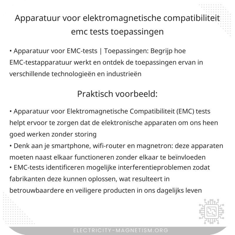 Apparatuur voor Elektromagnetische Compatibiliteit (EMC) Tests | Toepassingen