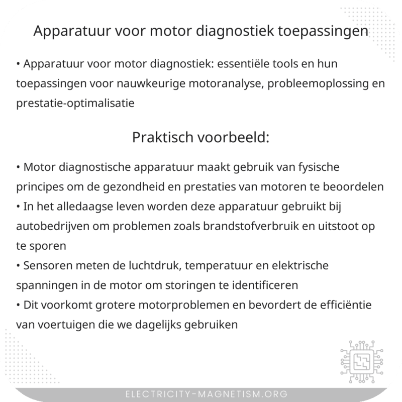 Apparatuur voor Motor Diagnostiek | Toepassingen