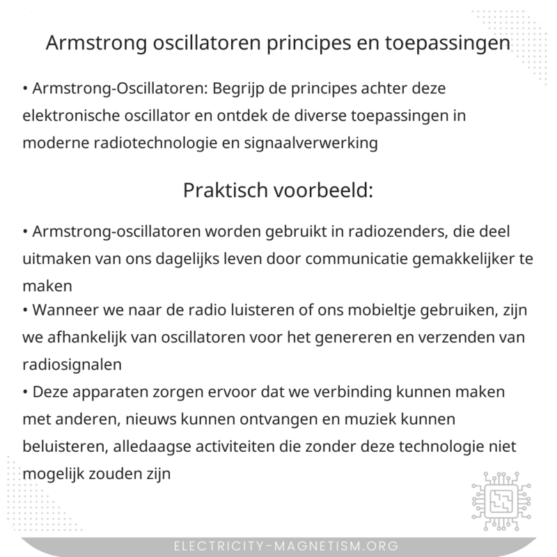 Armstrong-Oscillatoren | Principes en Toepassingen