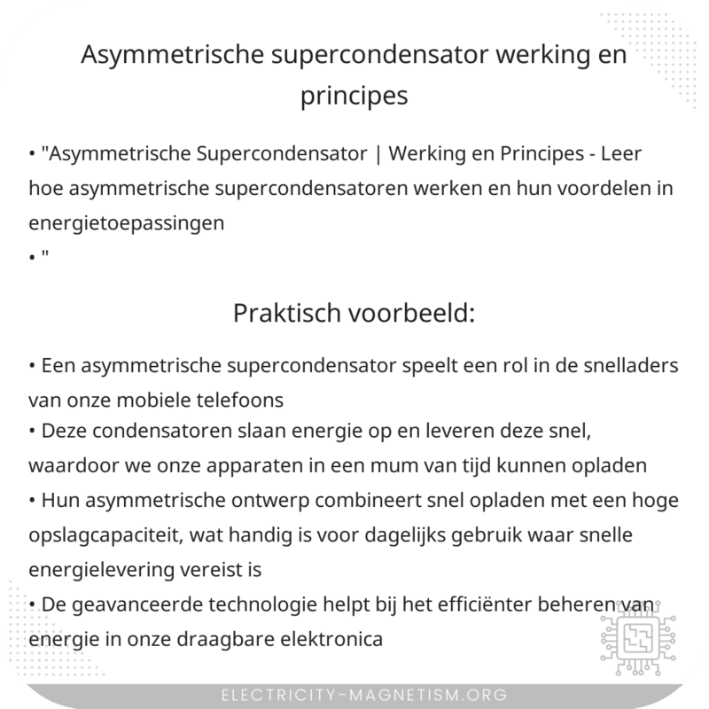 Asymmetrische Supercondensator | Werking en Principes