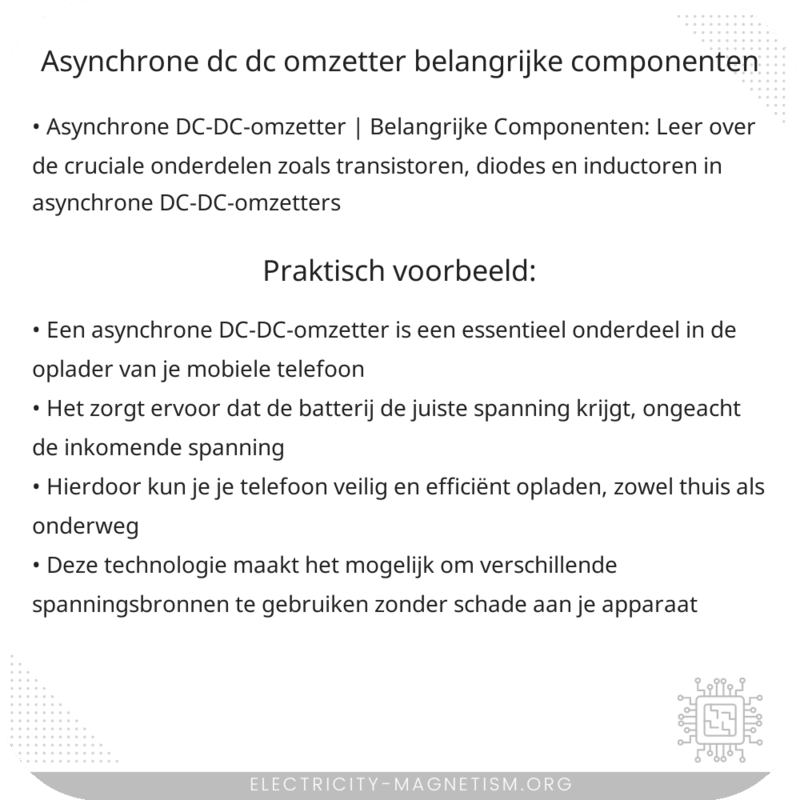 Asynchrone DC-DC-omzetter | Belangrijke Componenten