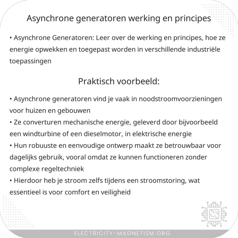 Asynchrone Generatoren | Werking en Principes