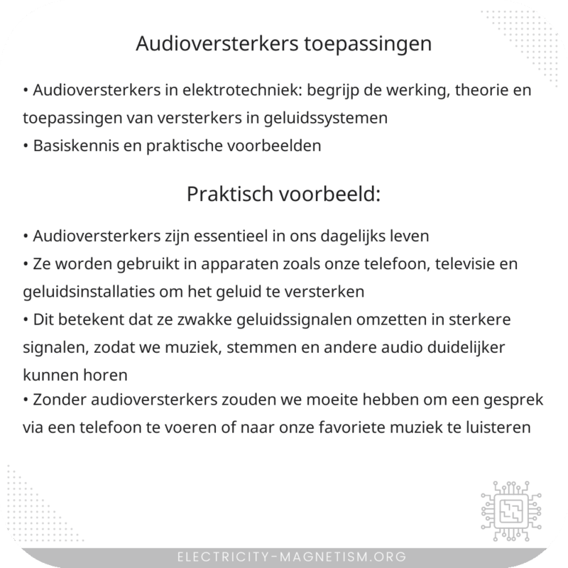 Audioversterkers | Toepassingen