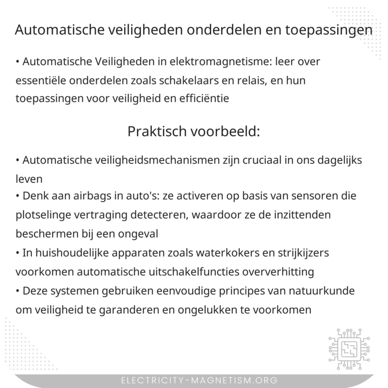 Automatische Veiligheden | Onderdelen en Toepassingen