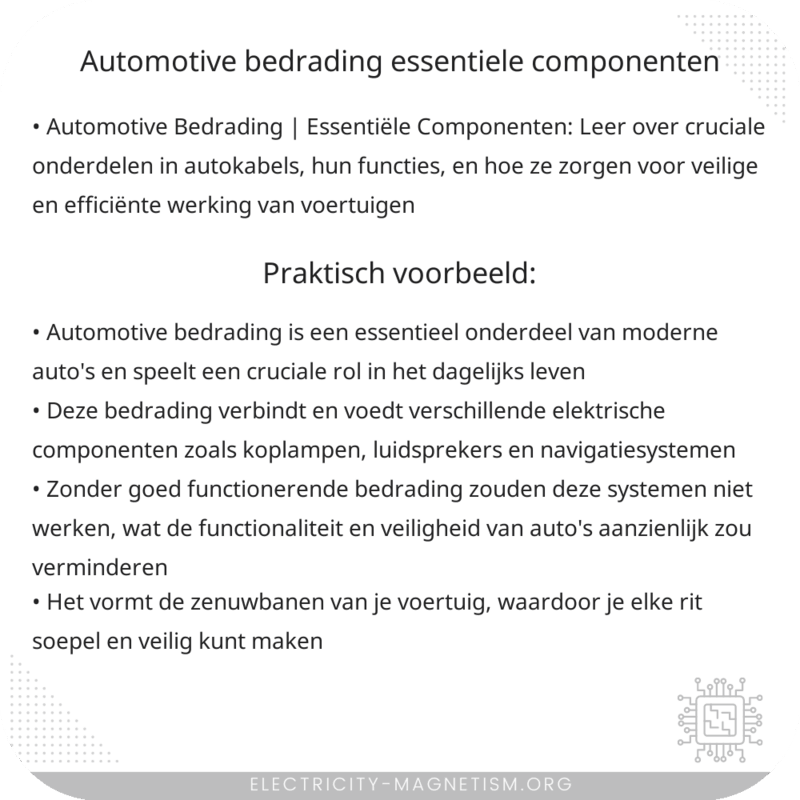 Automotive Bedrading | Essentiële Componenten