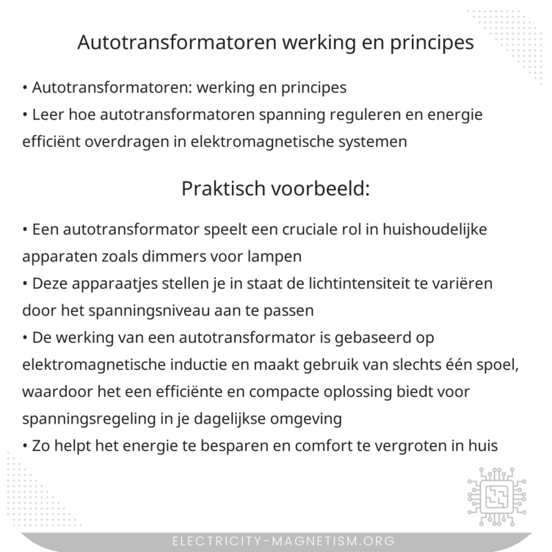 Autotransformatoren | Werking en Principes