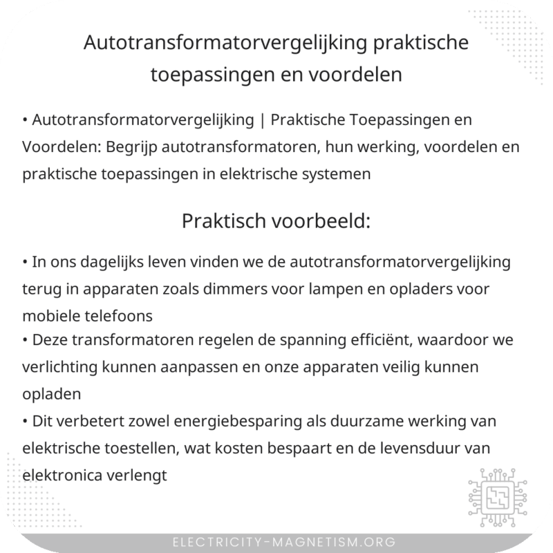 Autotransformatorvergelijking | Praktische Toepassingen en Voordelen