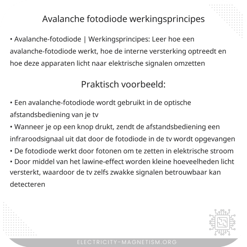 Avalanche-fotodiode | Werkingsprincipes