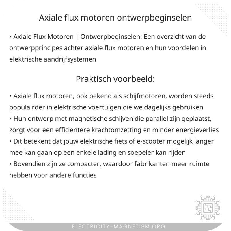 Axiale Flux Motoren | Ontwerpbeginselen