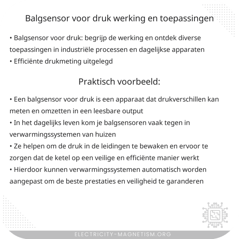Balgsensor voor Druk | Werking en Toepassingen