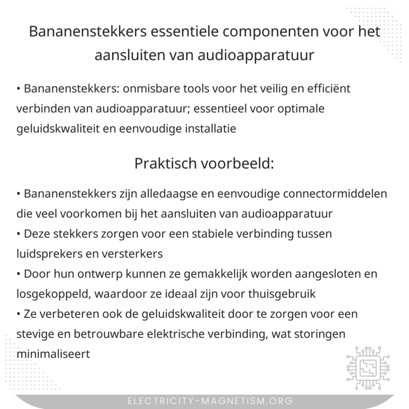 Bananenstekkers | Essentiële Componenten voor het Aansluiten van Audioapparatuur