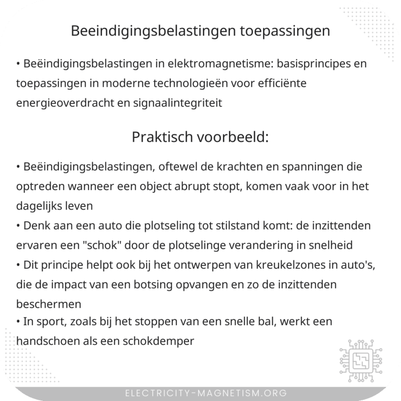 Beëindigingsbelastingen | Toepassingen