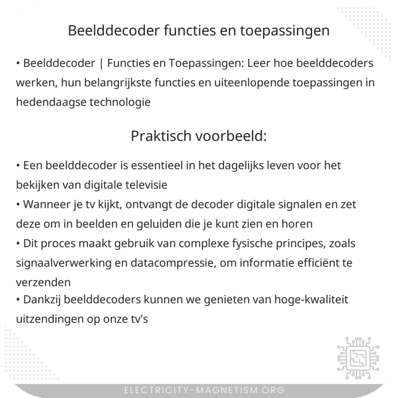 Beelddecoder | Functies en Toepassingen