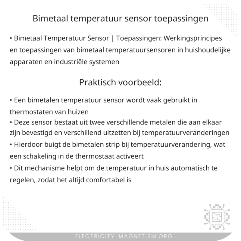 Bimetaal Temperatuur Sensor | Toepassingen