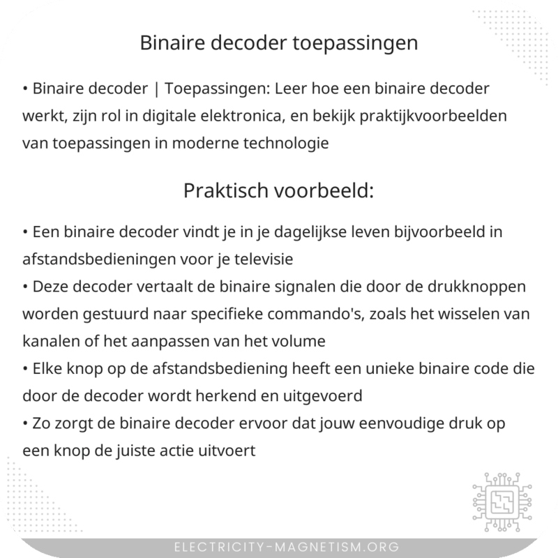 Binaire Decoder | Toepassingen