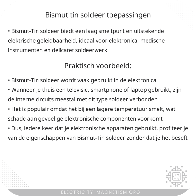 Bismut-Tin Soldeer | Toepassingen