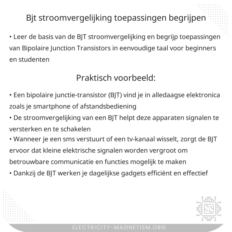 BJT Stroomvergelijking | Toepassingen Begrijpen
