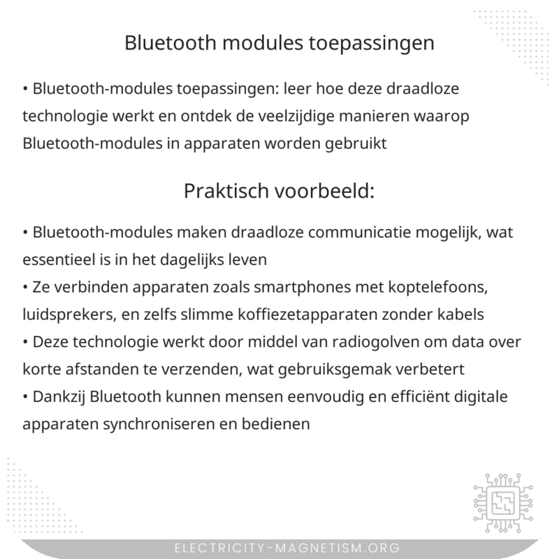Bluetooth-modules | Toepassingen