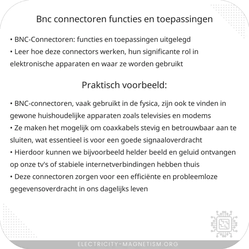 BNC-Connectoren | Functies en Toepassingen