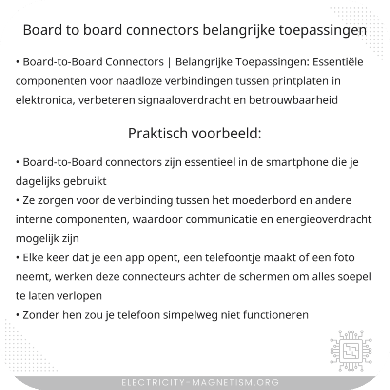 Board-to-Board Connectors | Belangrijke Toepassingen