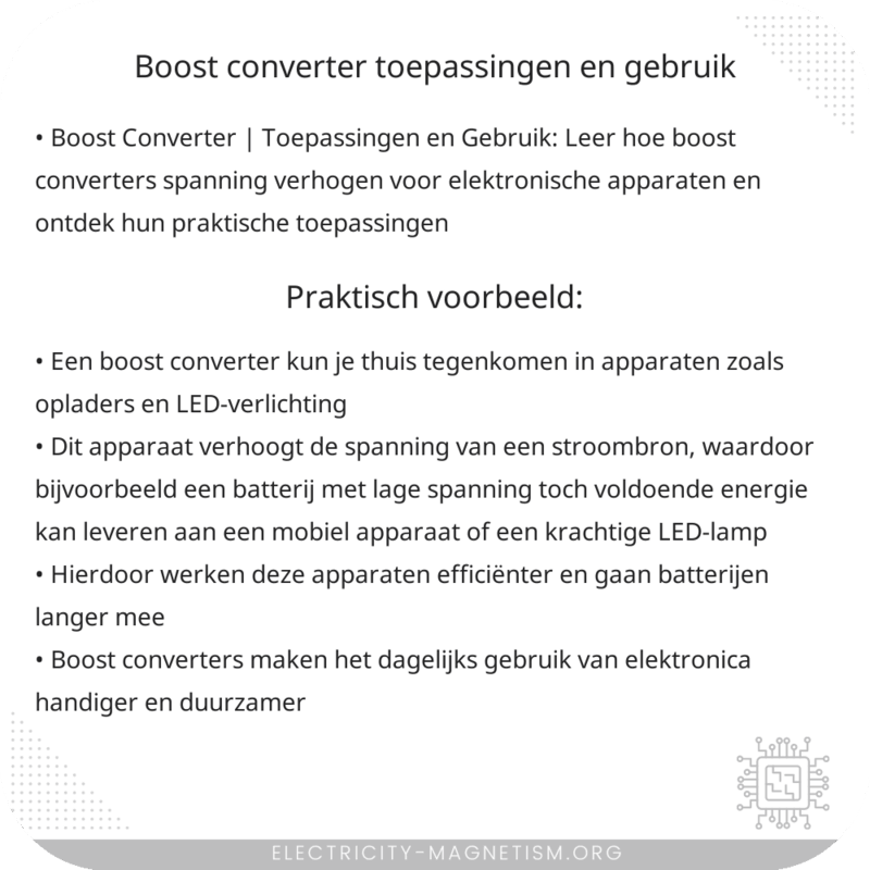 Boost Converter | Toepassingen en Gebruik