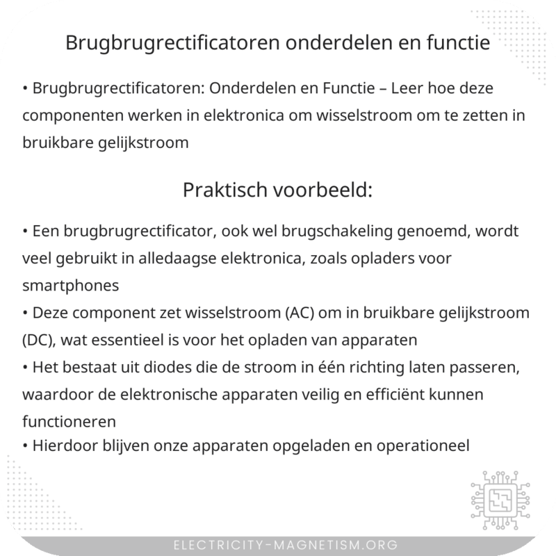 Brugbrugrectificatoren: Onderdelen en Functie