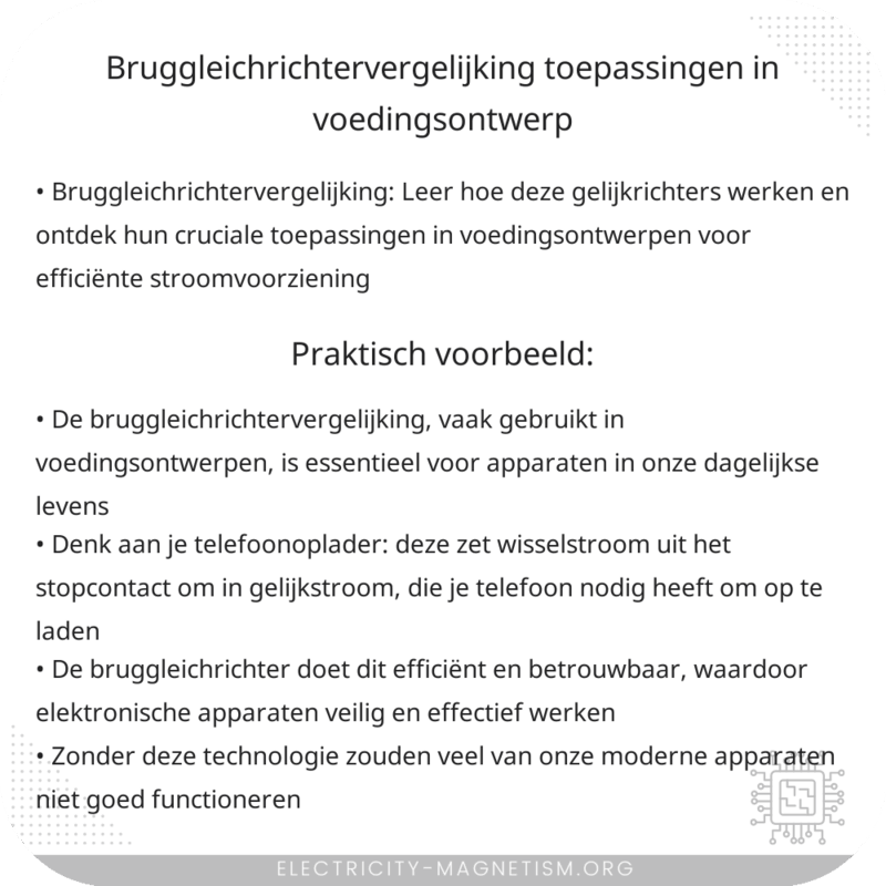Bruggleichrichtervergelijking | Toepassingen in Voedingsontwerp