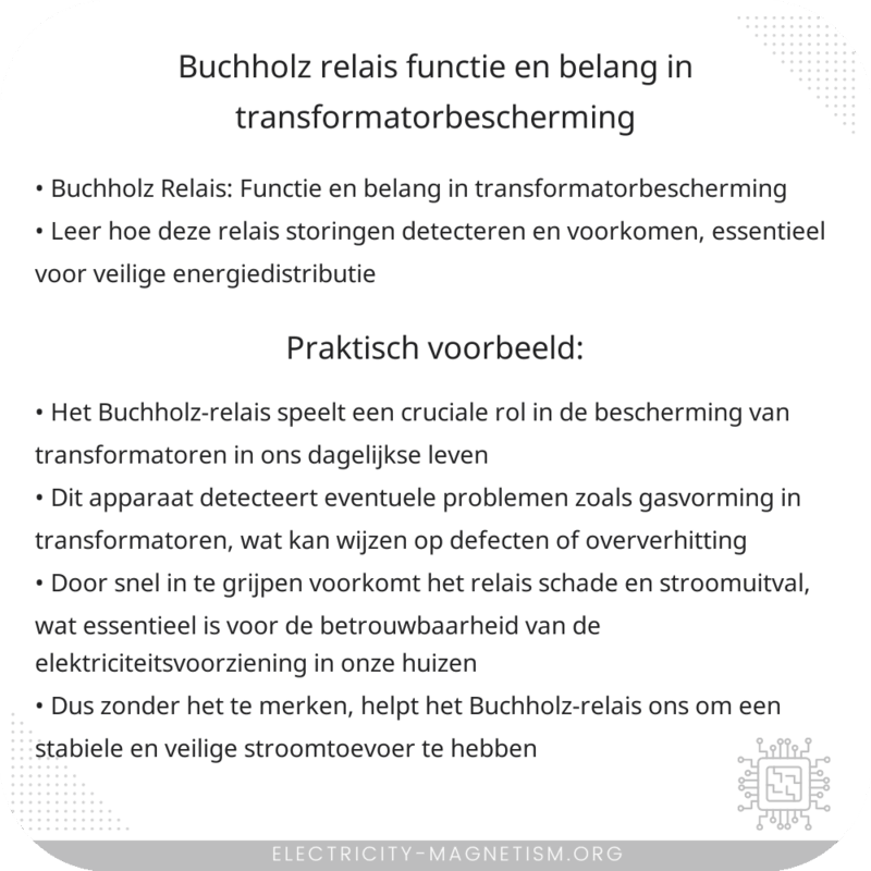 Buchholz Relais | Functie en Belang in Transformatorbescherming