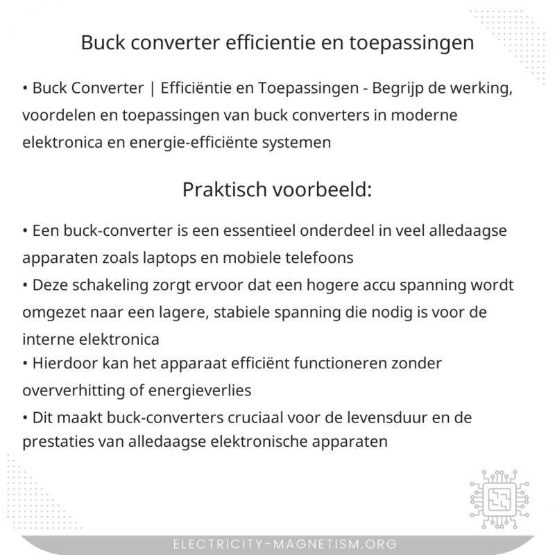 Buck Converter | Efficiëntie en Toepassingen