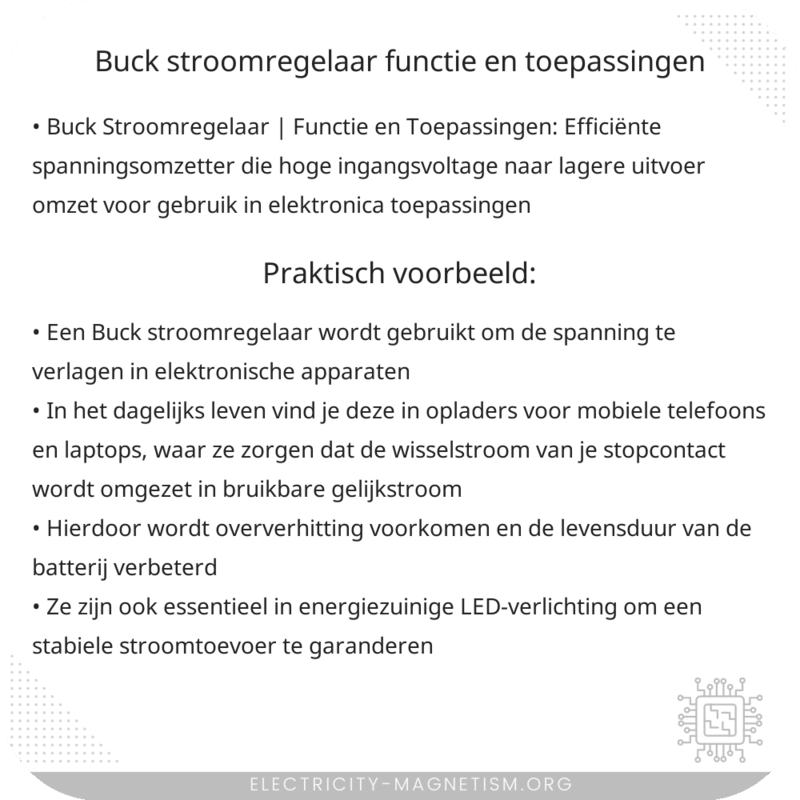 Buck Stroomregelaar | Functie en Toepassingen