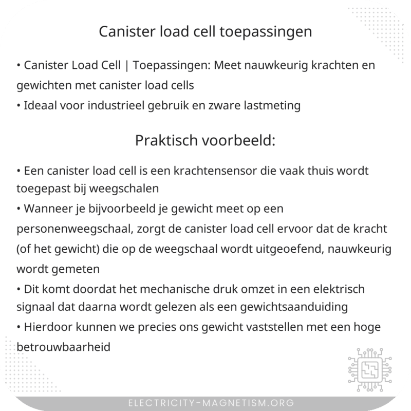 Canister Load Cell | Toepassingen