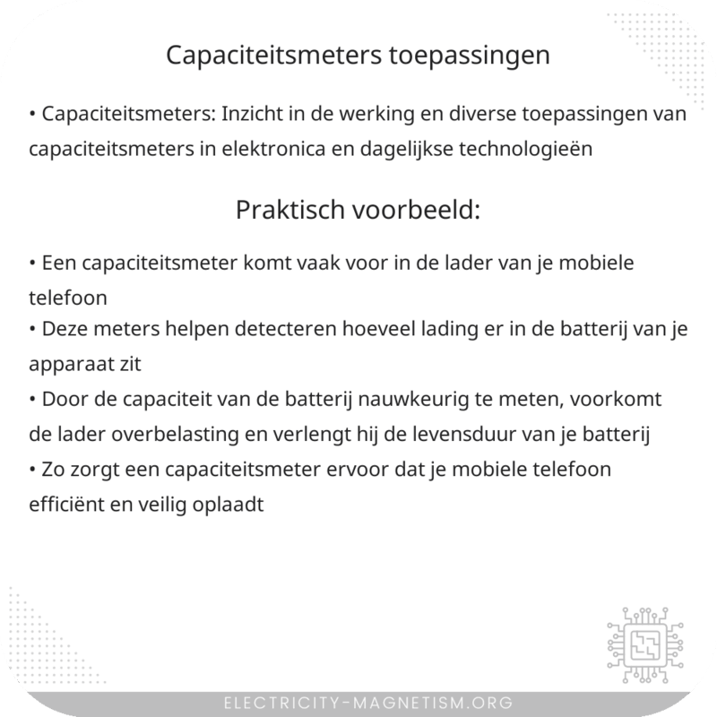 Capaciteitsmeters | Toepassingen