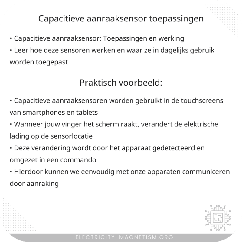 Capacitieve Aanraaksensor | Toepassingen